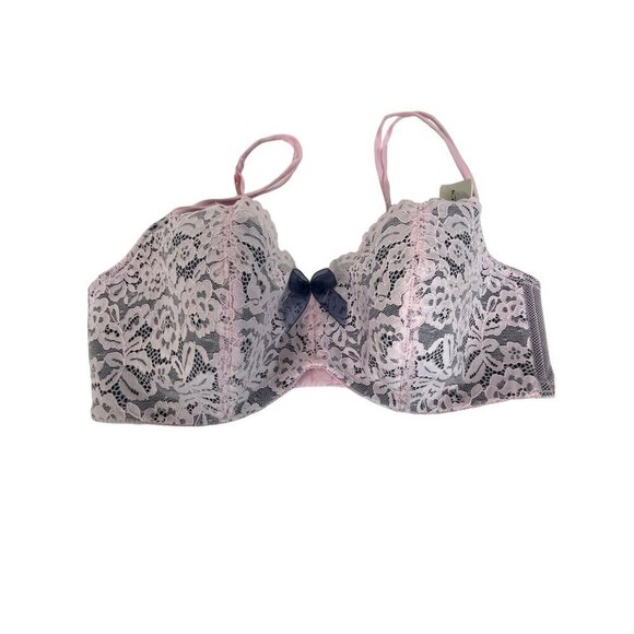 B.tempt'd Pink Lace Bralette With Navy Bow Size S - Picture 7 of 7